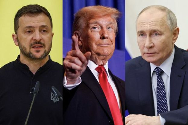乌克兰总统泽伦斯基、美国总统特朗普、俄罗斯总统普京。