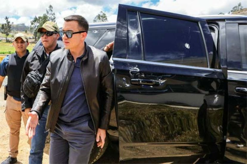 厄瓜多尔总统车队遇袭，总统未受伤。