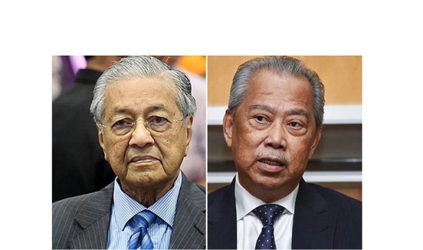 右为丹斯里慕尤丁和敦马哈迪(左)。