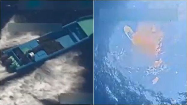 美军首度在太平洋击沉疑似运毒船。