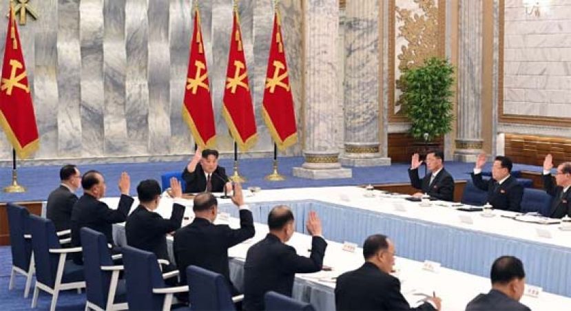 朝鲜本周进行劳动党中央委员会全体会议。图为30日的会议。
