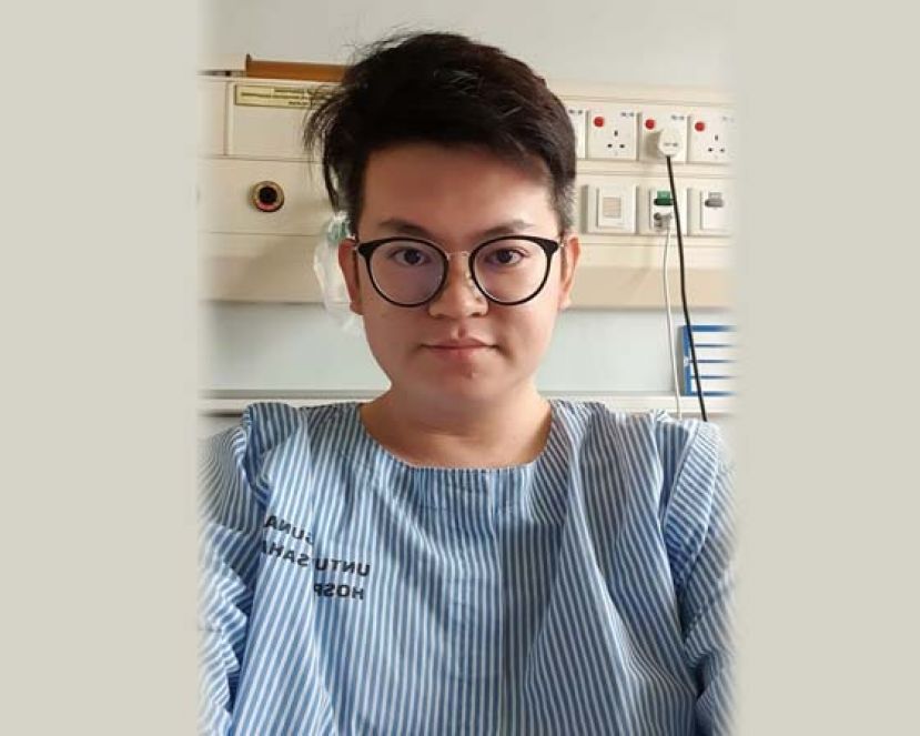 古晋区国会议员俞利文在砂中央医院进行隔离治疗(图片取自俞利文脸书)。