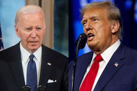 美国总统拜登与总统当选人特朗普。