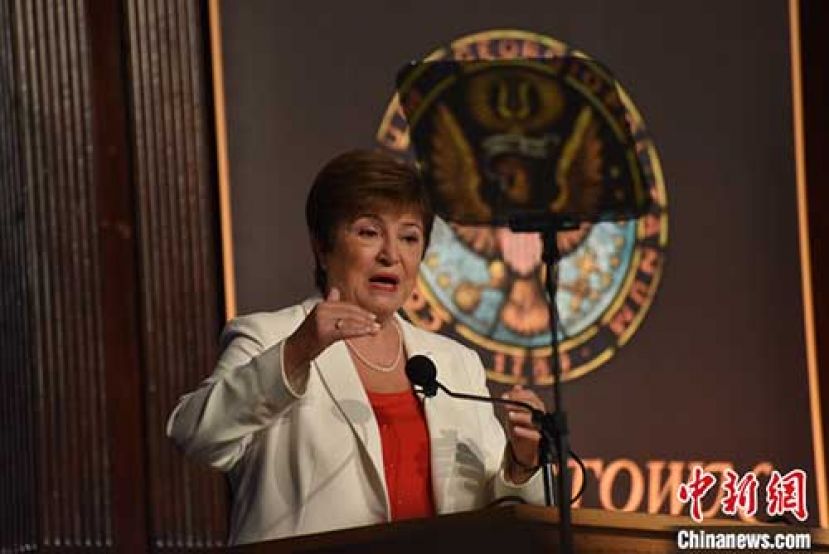 ●当地时间10月6日，国际货币基金组织(IMF)总裁格奥尔基耶娃在乔治城大学发表讲话。