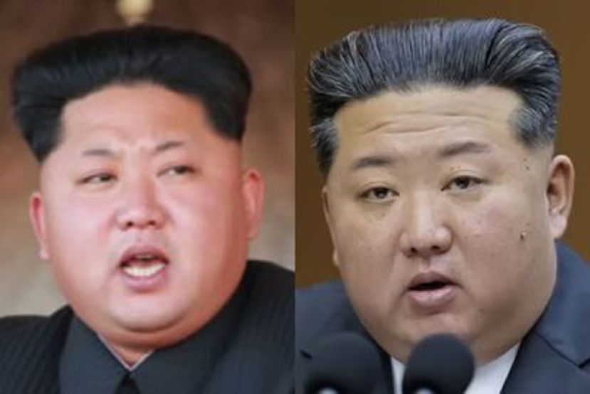 金正恩与10年前的对比照。