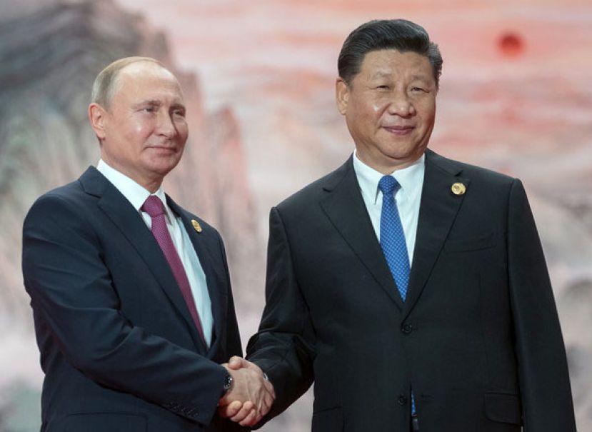 俄罗斯总统普京与中国国家主席习近平。