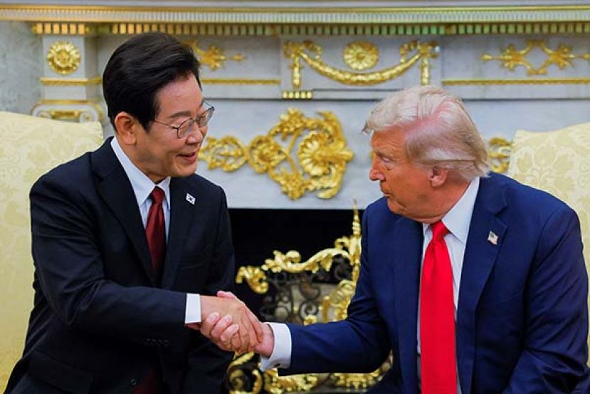 ●韩国总统李在明、美国总统特朗普于美东时间25日在白宫进行会谈。