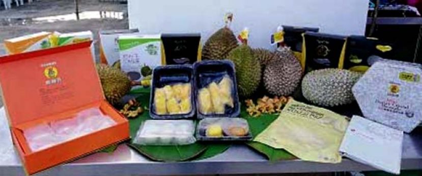 砂拉越榴莲果泥与榴莲产品获得国外消费者的好评。