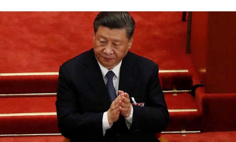 中共中央总书记习近平，5月22日在中国全国人大会议上。