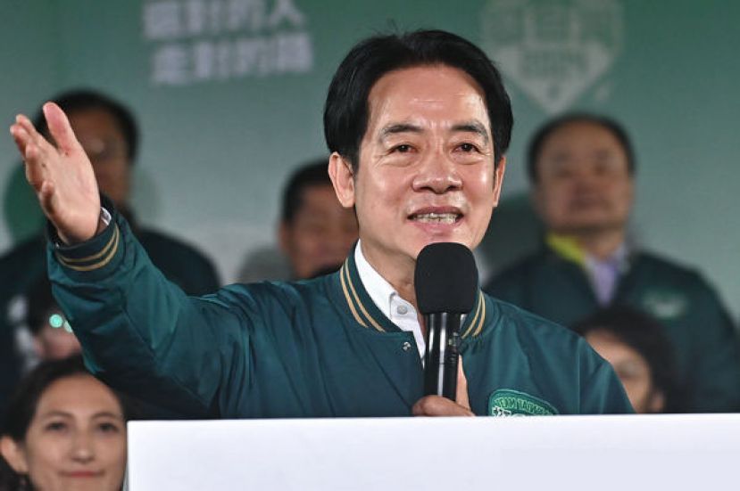 2024民进党总统大选开票之夜，赖萧配宣布胜选。