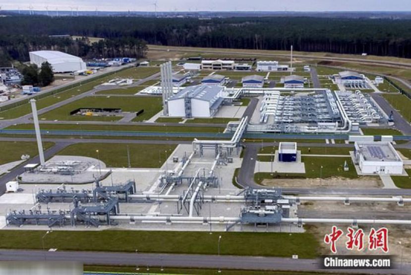 资料图：&ldquo;北溪-2&rdquo;天然气管道项目登陆设施的管道。