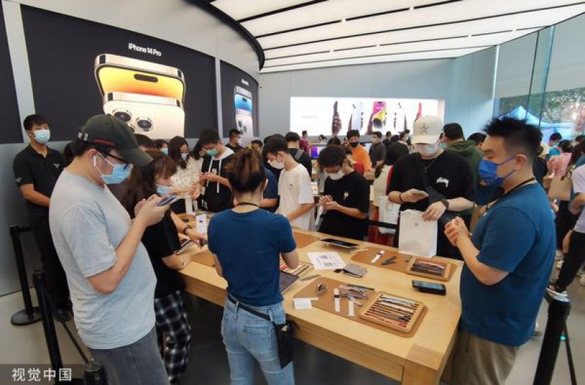 中国的苹果专卖店。