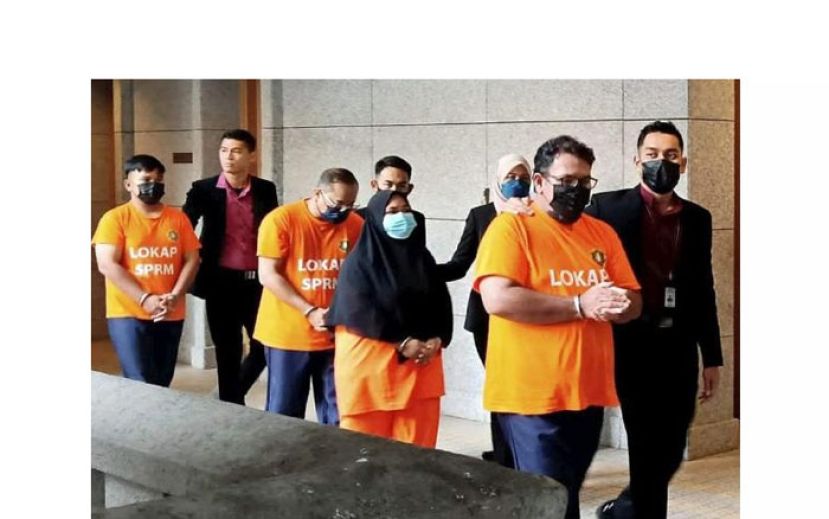 部分嫌犯被带上推事庭时摄。