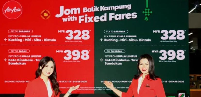 亚航农历新年与开斋节固定票价　隆飞砂RM328　沙巴RM398