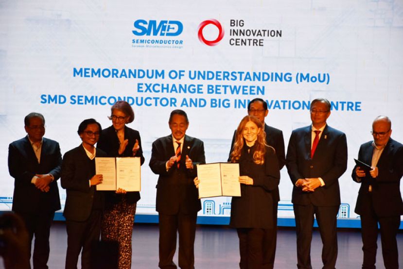 砂教育、创新及才能发展部长拿督罗伦沙嘉见证SMD与英国Big Innovation Centre 签署合作备忘录。