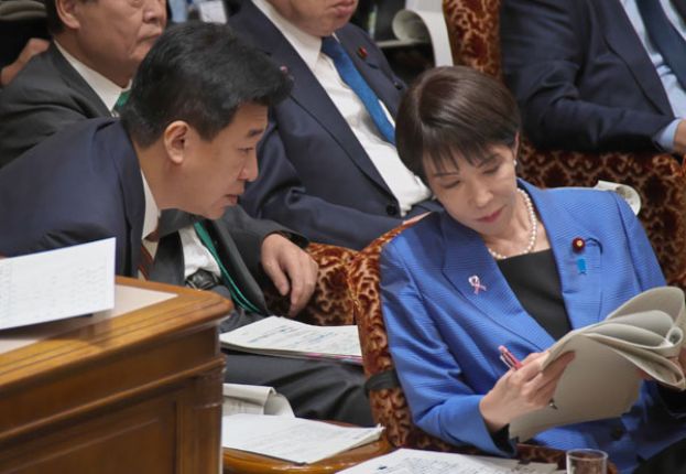 日本内阁官房长官木原稔、日本首相高市早苗。