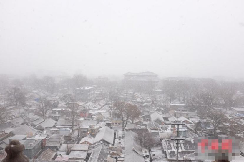 北京城区迎来首场大规模降雪  大地一片银装素裹