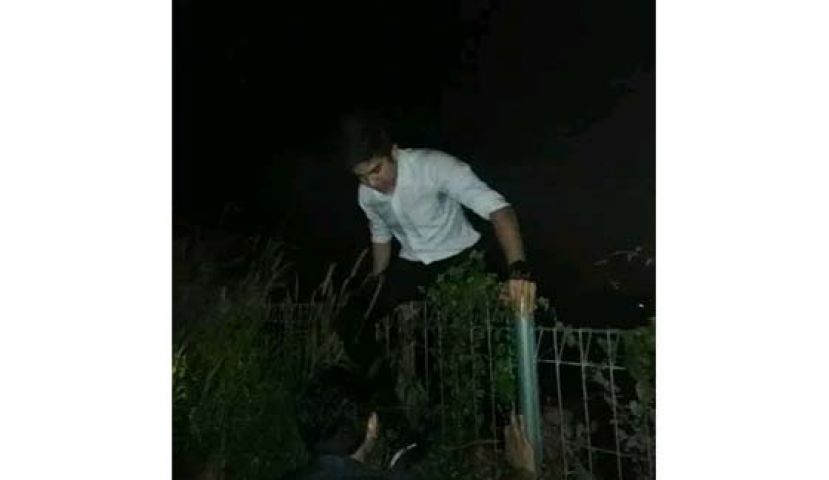 赛沙迪攀爬篱笆逃离现场（档案照片）。