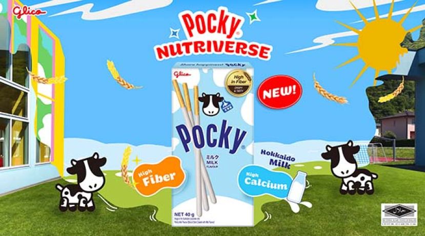 选用北海道优质牛奶的Pocky牛奶饼干棒 口感细腻美味、富含钙质和膳食纤维.