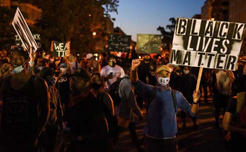 美国的反警暴示威持续发酵；图为首都华盛顿的示威情况。