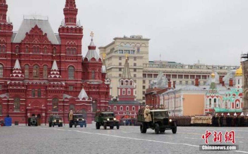 资料图：莫斯科红场阅兵式。