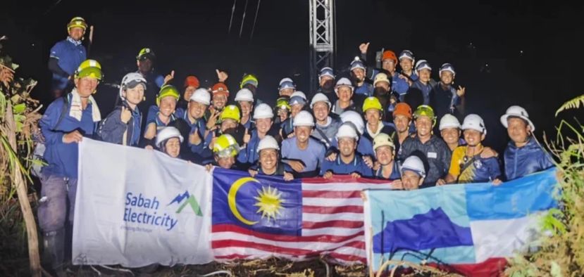 沙巴电力有限公司技术团队抢修 沙巴东海岸已全面恢复供电