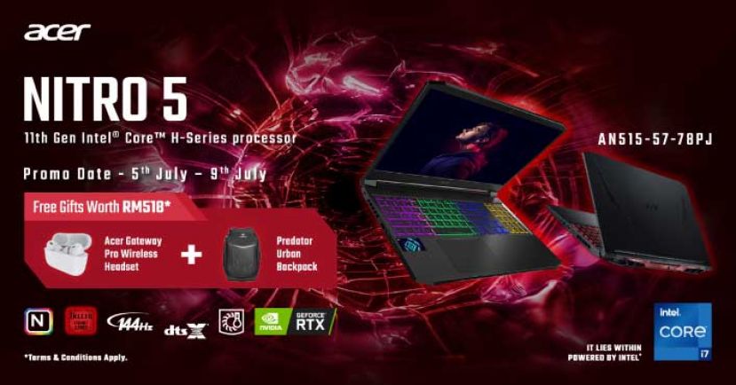 拥有第 11 代 Intel&reg; Core H 系列移动处理器的 Acer&nbsp;Nitro 5 笔电更完善