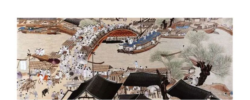 汴绣版《清明上河图》。