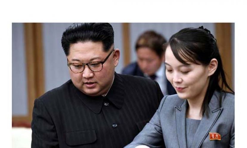 金正恩（左）胞妹金与正（右）曾预告炸毁韩朝联络办公室。