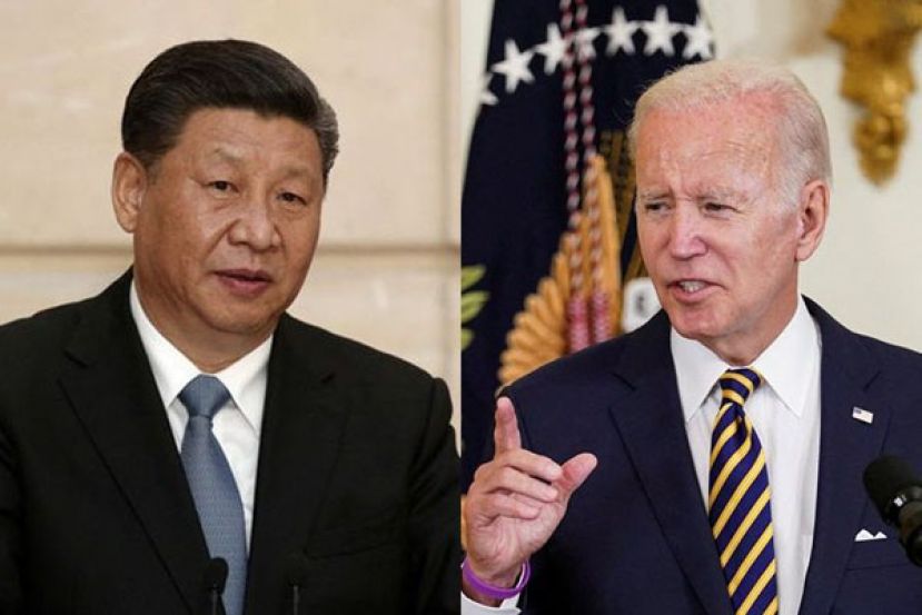 中国国家主席习近平（左）与美国总统拜登（右）。