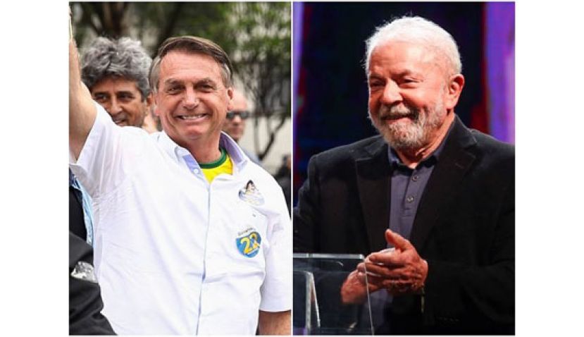 巴西总统大选首轮投开票，现任总统波索纳洛（左）和前总统鲁拉（右）票数拉锯，将进入第二轮投票。