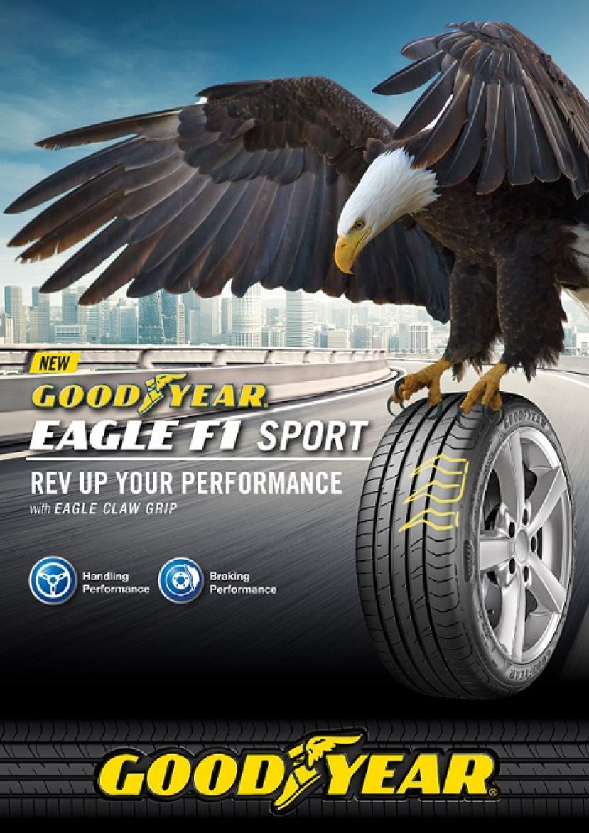 固特异Eagle F1 Sport轮胎延续专业赛道经验和运动精髓，为消费人带来舒适愉悦、趣味横生的驾乘体验。