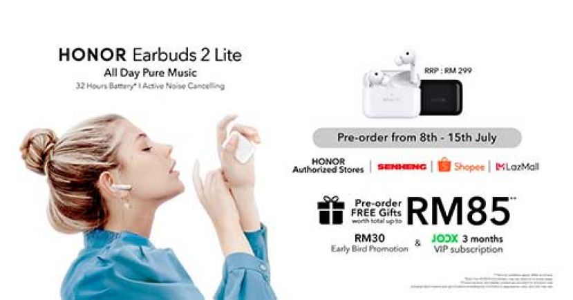 HONOR 50的最佳伴侣 - HONOR Earbuds 2 Lite 32小时超长续航，7月8日早鸟价预购！