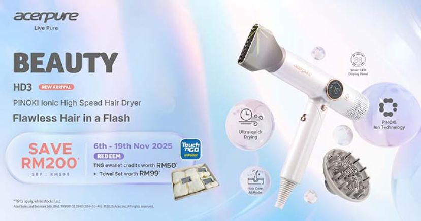Acerpure BEAUTY HD3 以精致科技演绎现代秀发之美