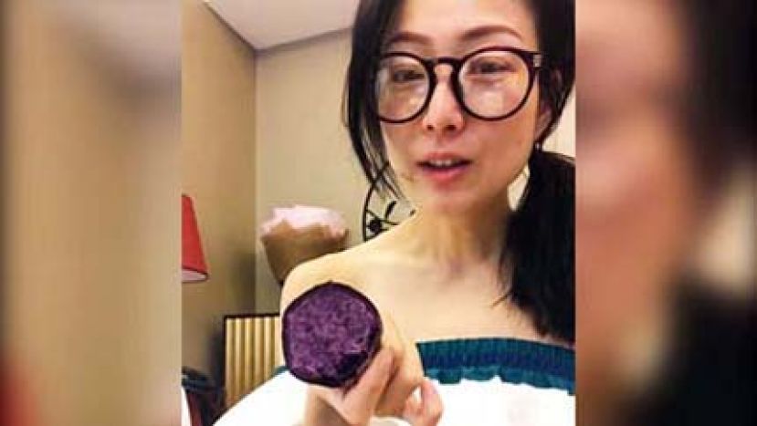 图示：香港天后郑秀文曾经在IG上，公开吃紫番薯减肥的秘方。