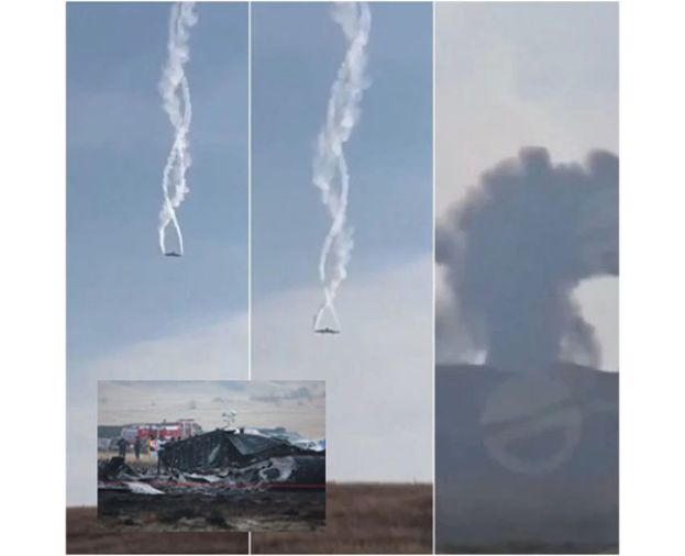 军机坠毁于乔治亚境内，现场可见机体残骸。