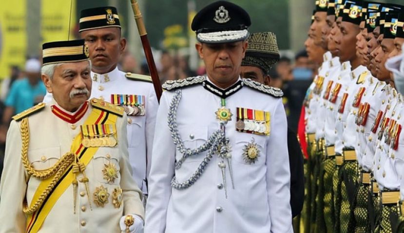 端姑慕力兹检阅仪仗队。