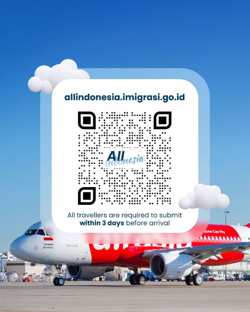 亚航建议所有抵达印尼的国际旅客在抵达前三（3）天内填写 “All Indonesia” 入境表