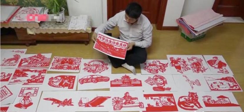 长春纸刻高手制作40幅作品 展现改革开放四十年中国变化