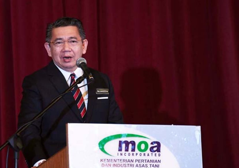 图：农业及农基工业部长拿督沙拉胡丁发表2019年部长训词。