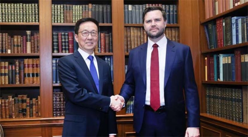 韩正在华盛顿会见万斯。