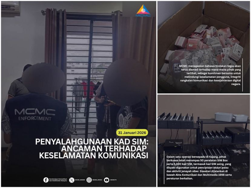 通讯及多媒体委员会与警方联手  起获网络犯罪的50台芯盒设备、5000张芯卡