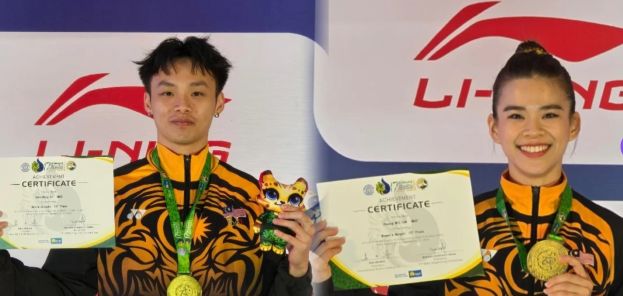 大马选手薛鑫鹏与陈昌敏 在第17届世界武术锦标赛再添两枚金牌