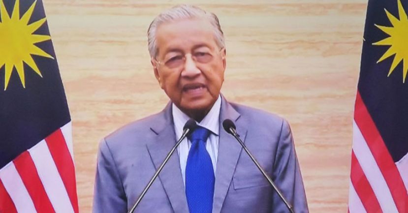 敦马哈迪向全民发表电视讲话。