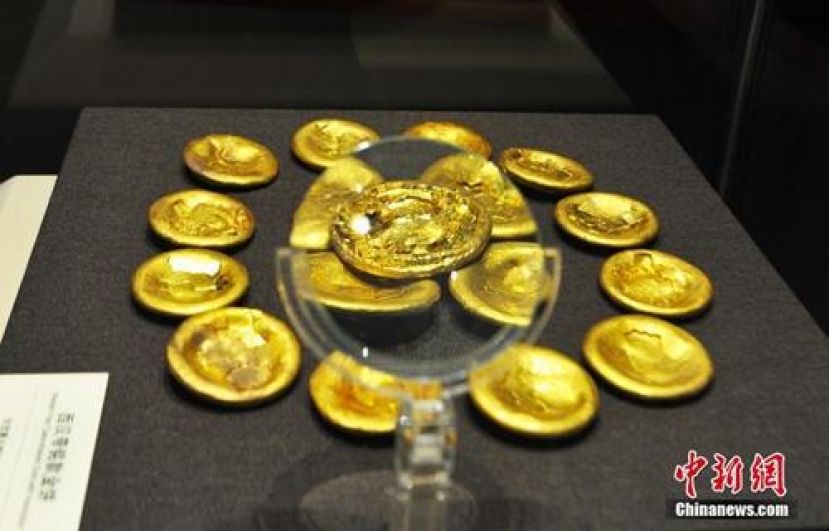 西汉海昏侯刘贺墓出土的金饼。