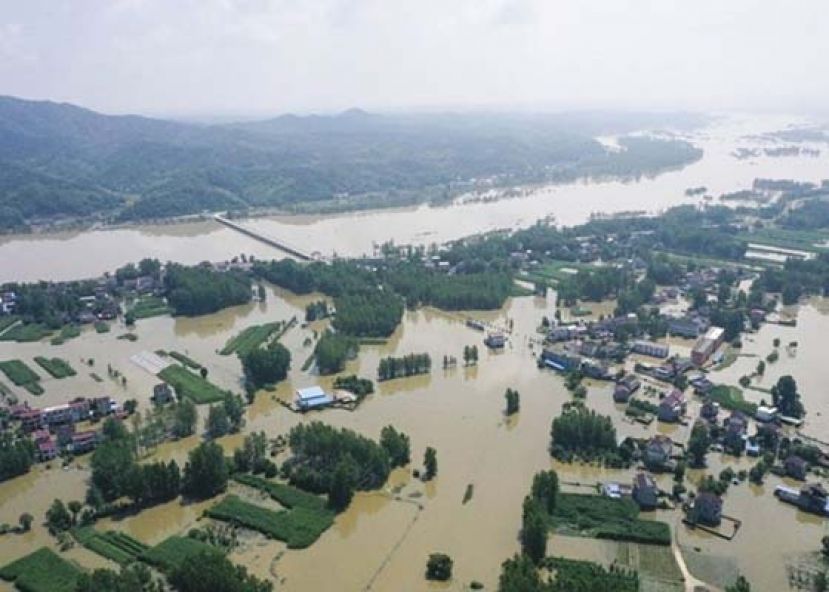 安徽六安市裕安区西河口乡水浸。