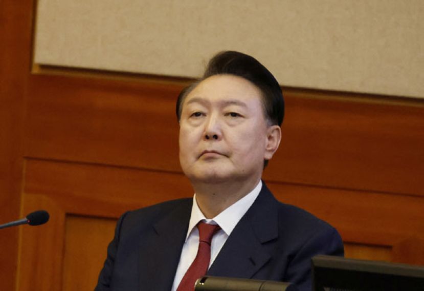 尹锡悦23日出席宪法裁判所弹劾案第4次辩论。