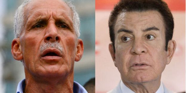 反对党国家党候选人阿斯夫拉（左）、中间右派反对党自由党的纳斯拉亚（右）。