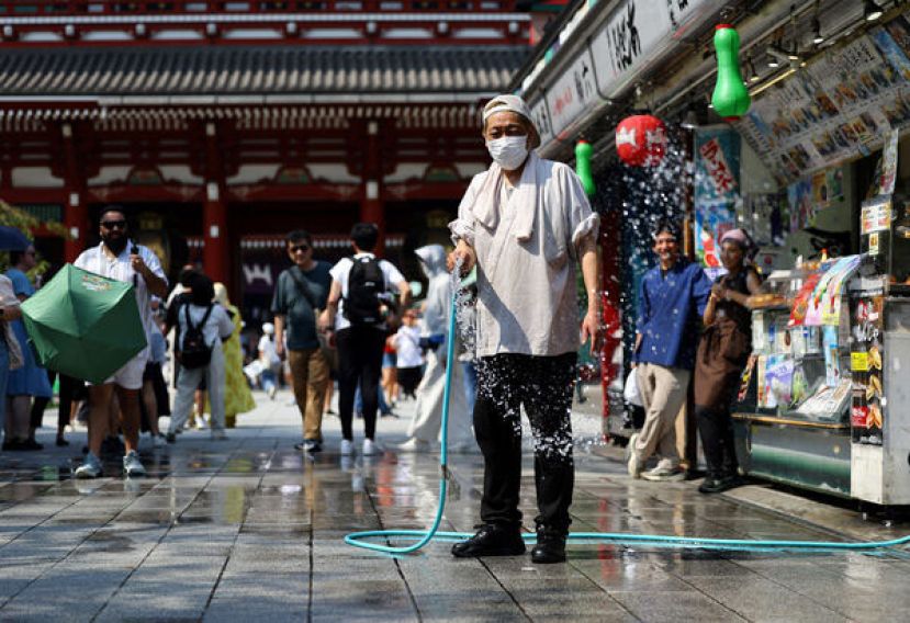 日本有6个地区飙破40度，静冈滨松市更测得41.1度，创下今年最高温。