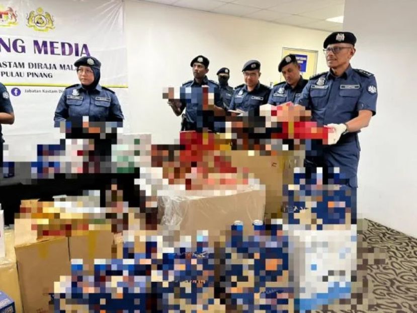 槟州关税局拦截3个集装箱 起获总值2188万令吉的走私烟酒